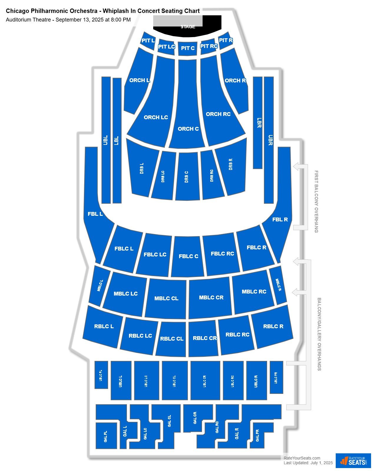 Chicago Philharmonic Orchestra - Whiplash In Concert seating chart Auditorium Theatre