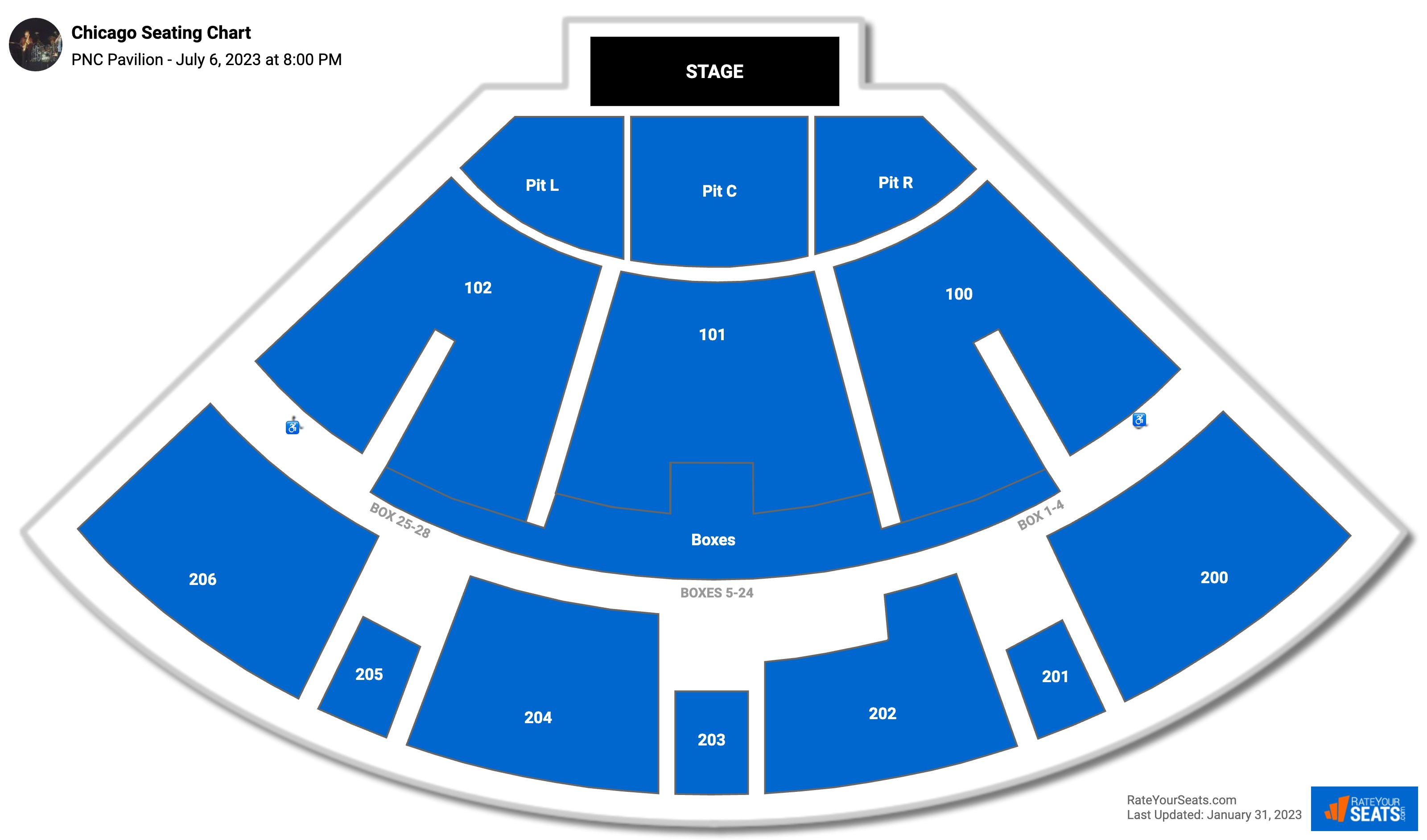 Chicago seating chart PNC Pavilion