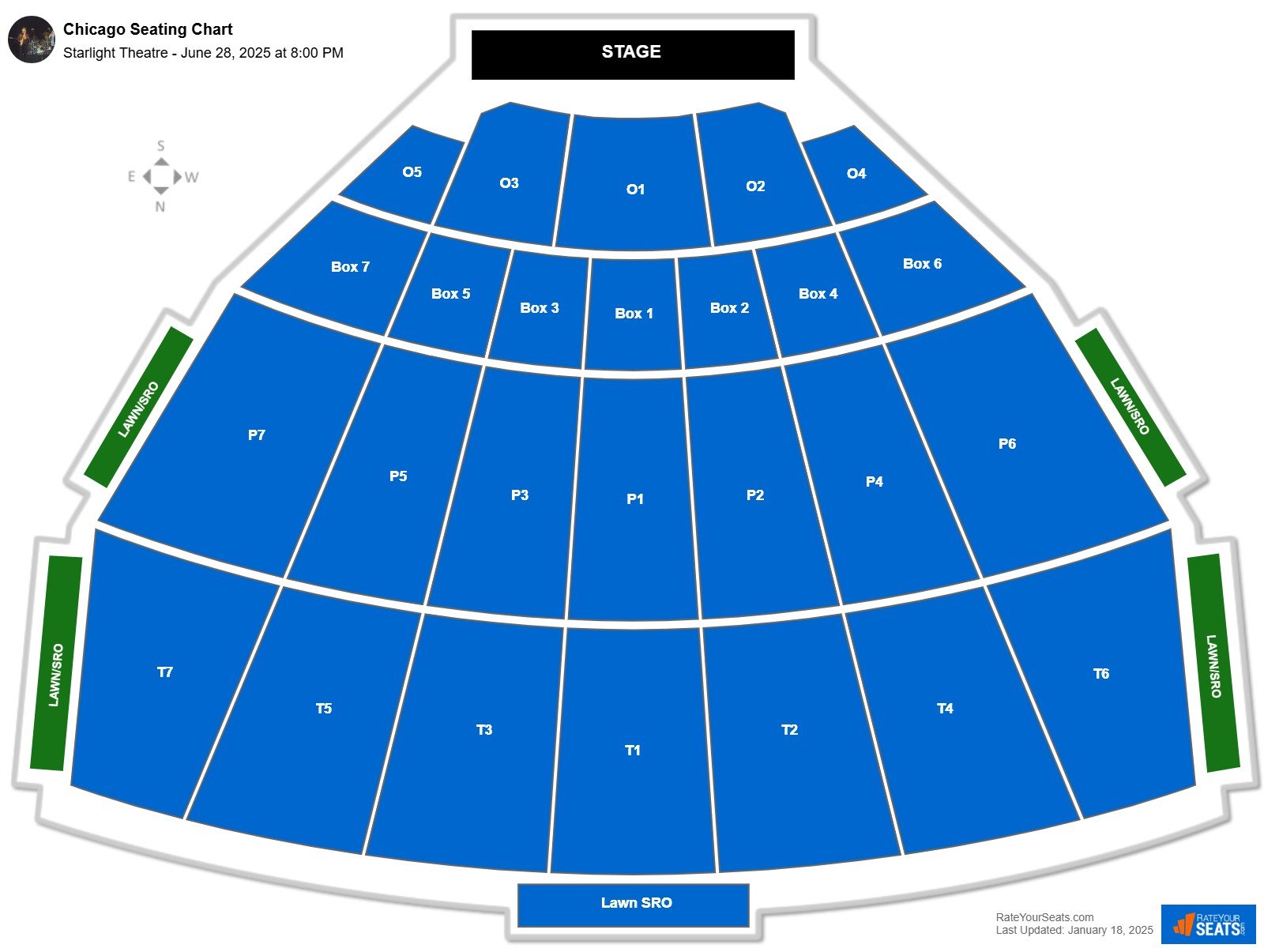 Chicago seating chart Starlight Theatre
