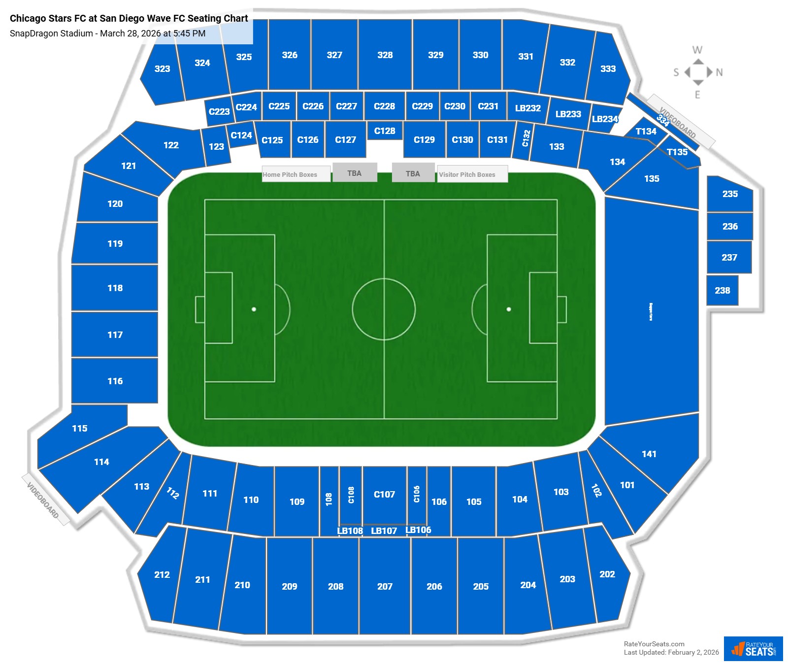 Chicago Stars FC at San Diego Wave FC seating chart SnapDragon Stadium