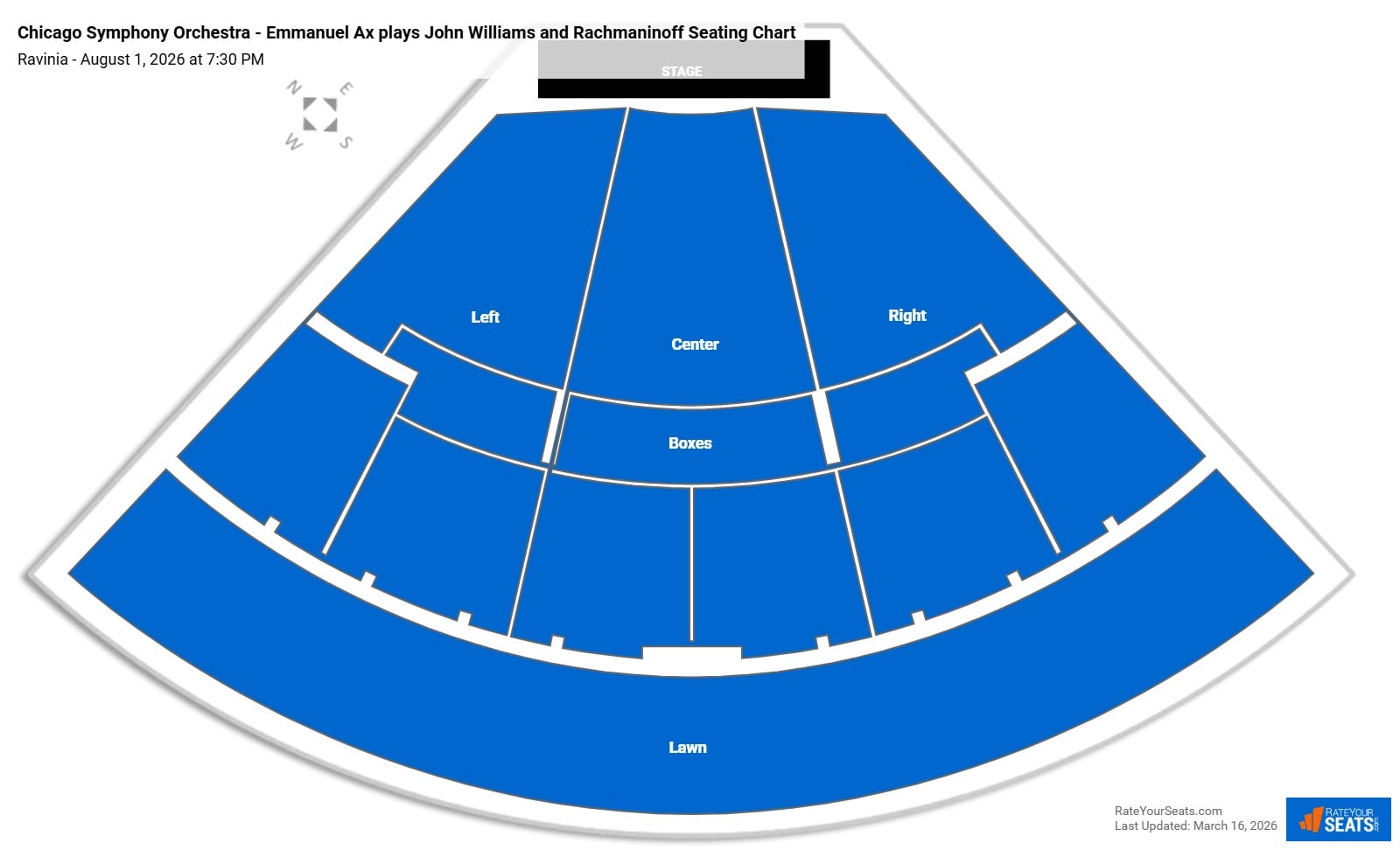 Chicago Symphony Orchestra - Emmanuel Ax plays John Williams and Rachmaninoff seating chart Ravinia