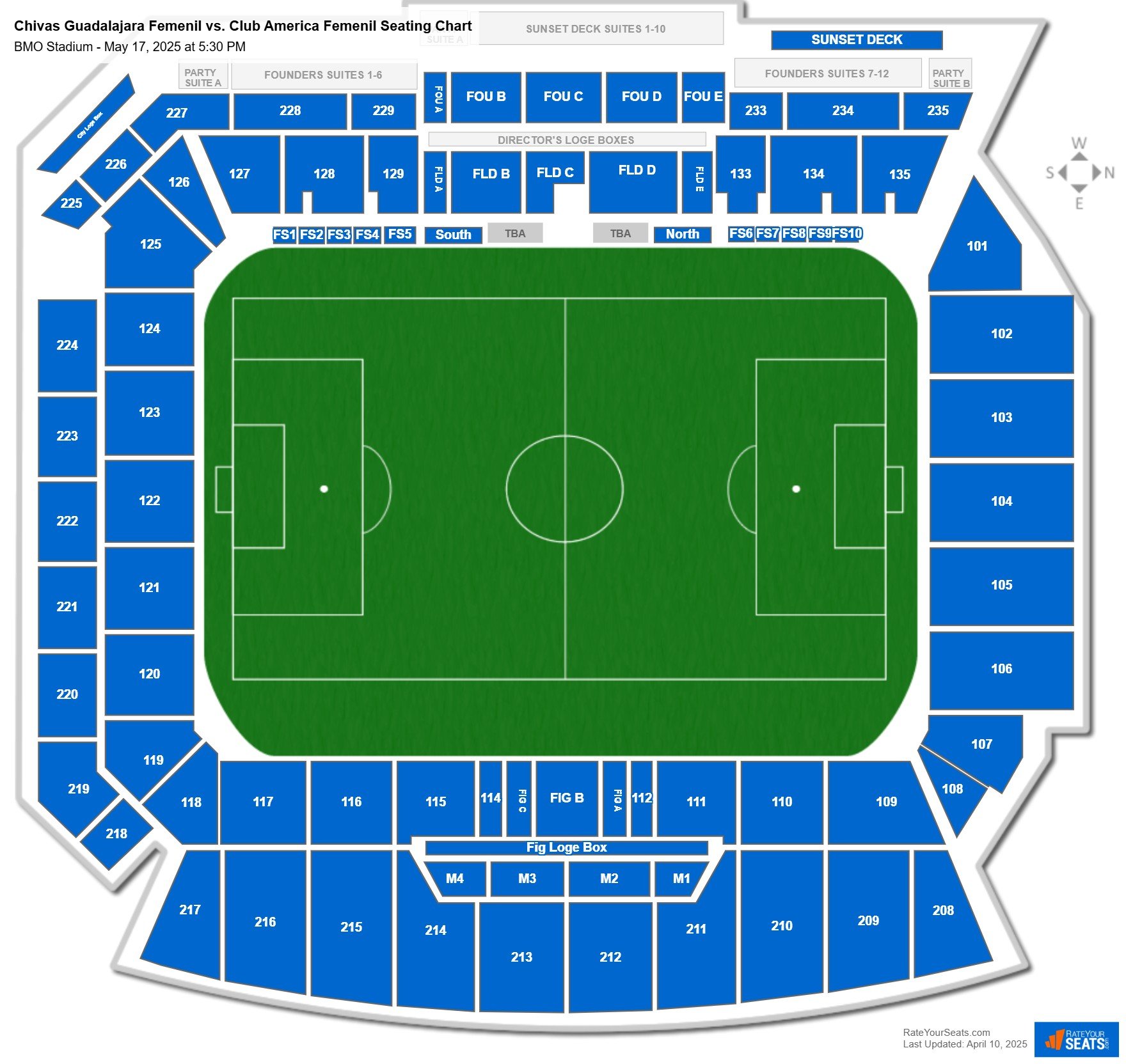 Chivas Guadalajara Femenil vs. Club America Femenil seating chart BMO Stadium