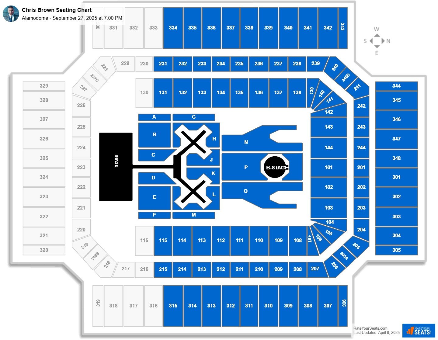 Chris Brown seating chart Alamodome