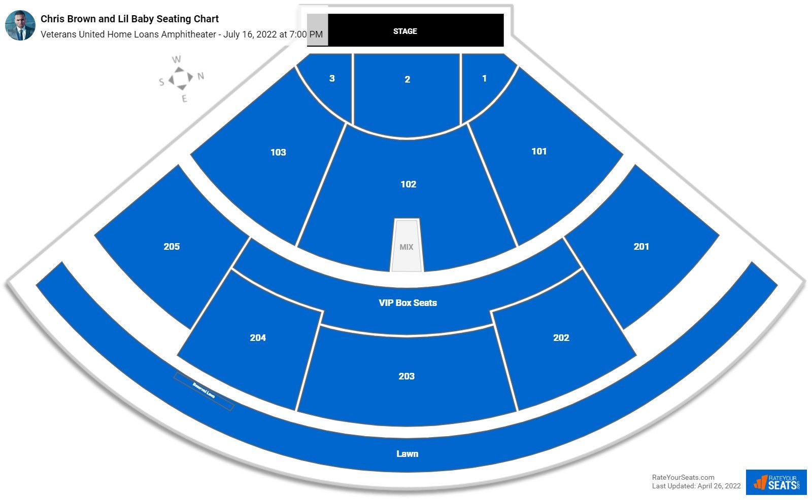 Chris Brown and Lil Baby seating chart Veterans United Home Loans Amphitheater