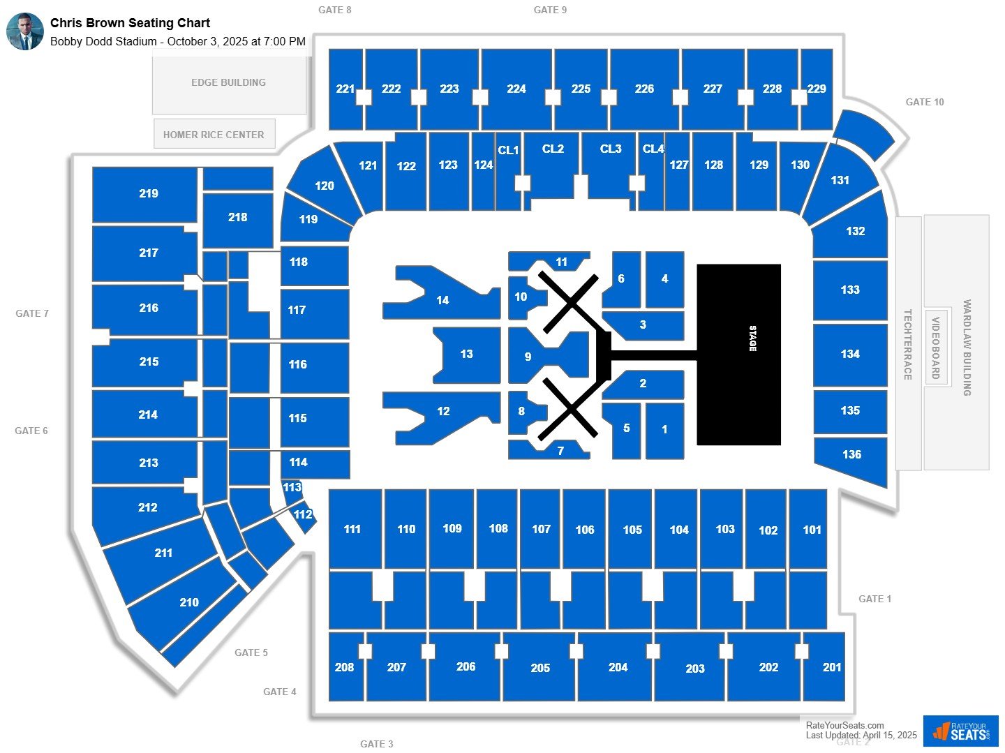 Chris Brown seating chart Bobby Dodd Stadium