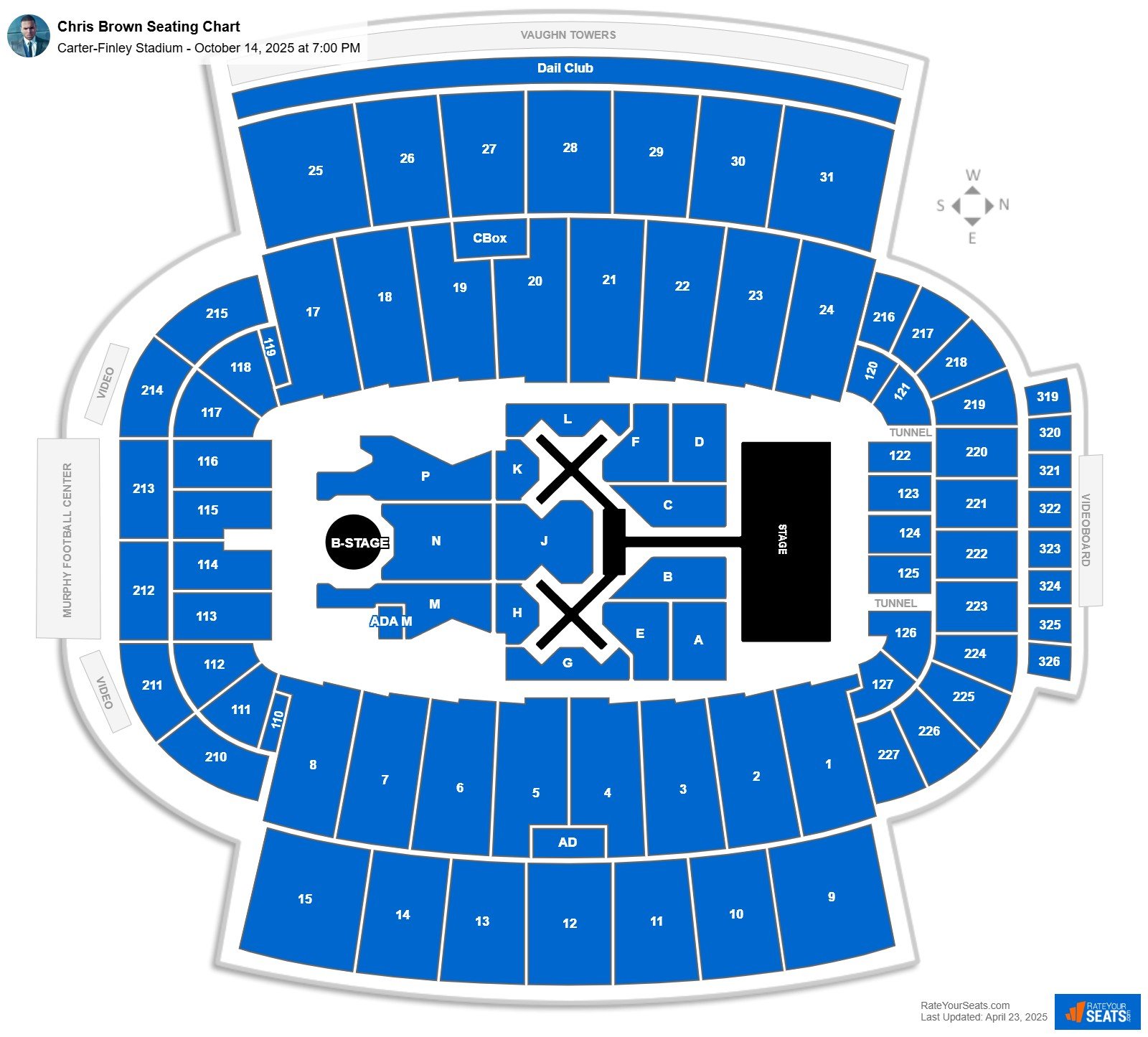Chris Brown seating chart Carter-Finley Stadium