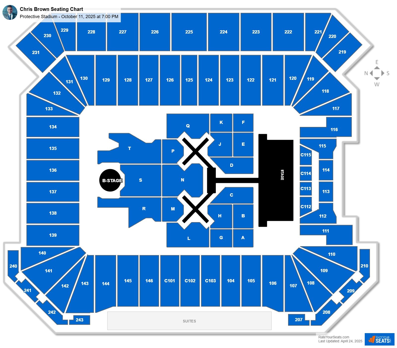 Chris Brown seating chart Protective Stadium