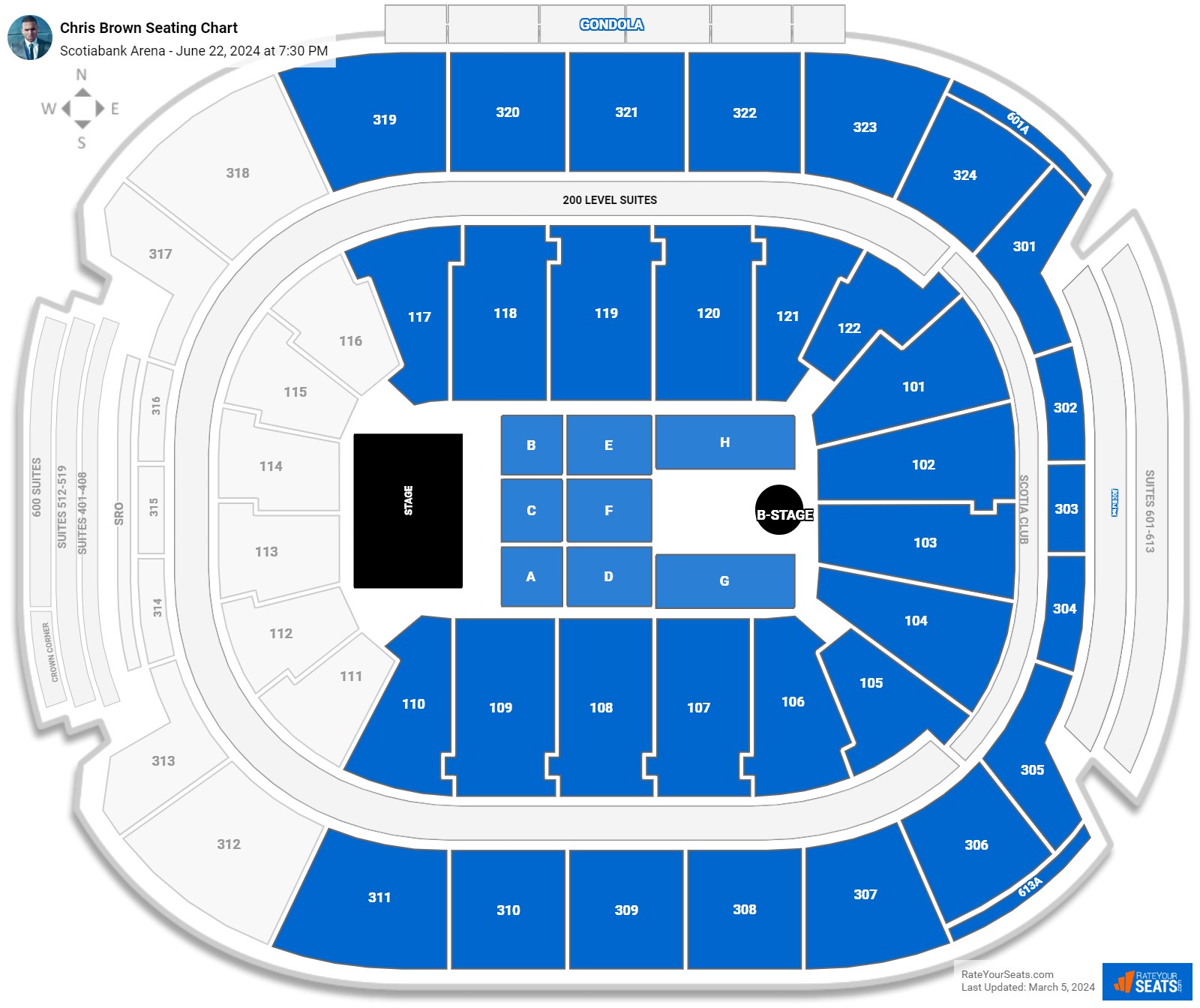 Chris Brown seating chart Scotiabank Arena