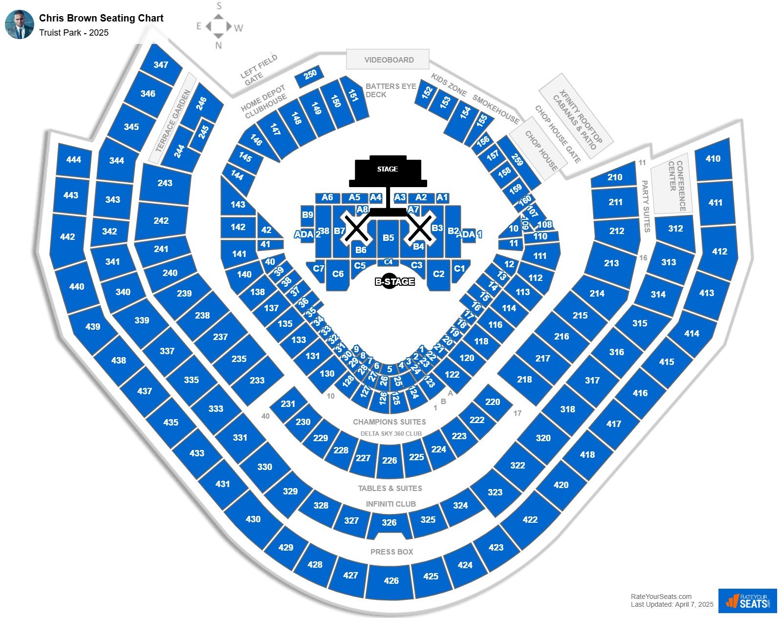 Chris Brown seating chart Truist Park