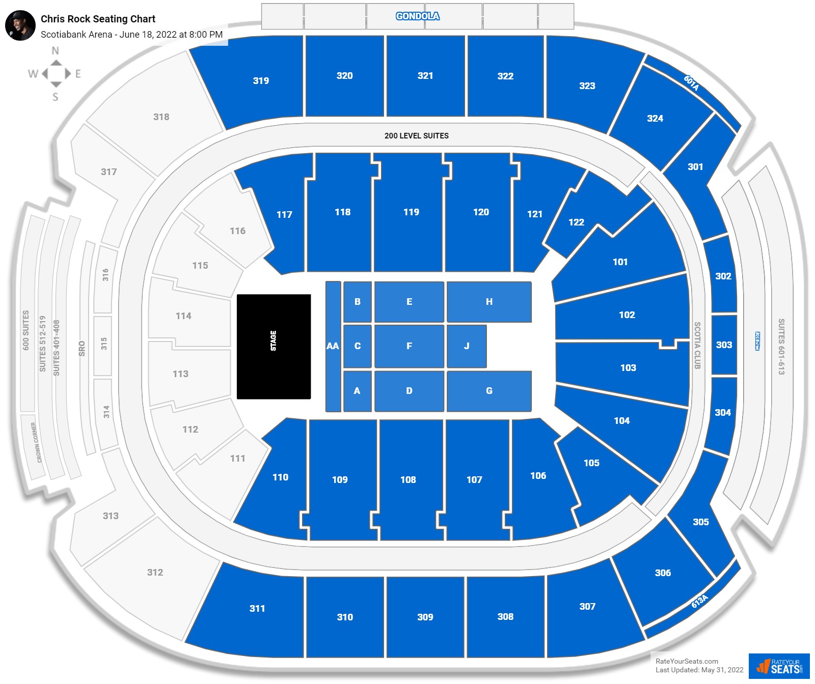 Chris Rock seating chart Scotiabank Arena