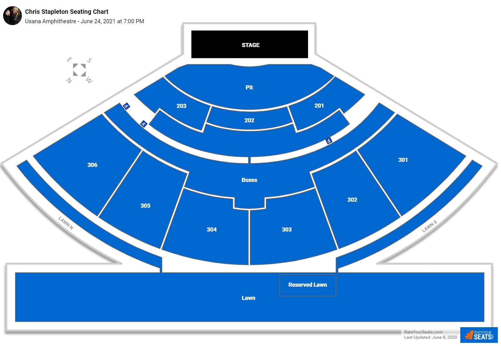 Chris Stapleton seating chart Usana Amphitheatre