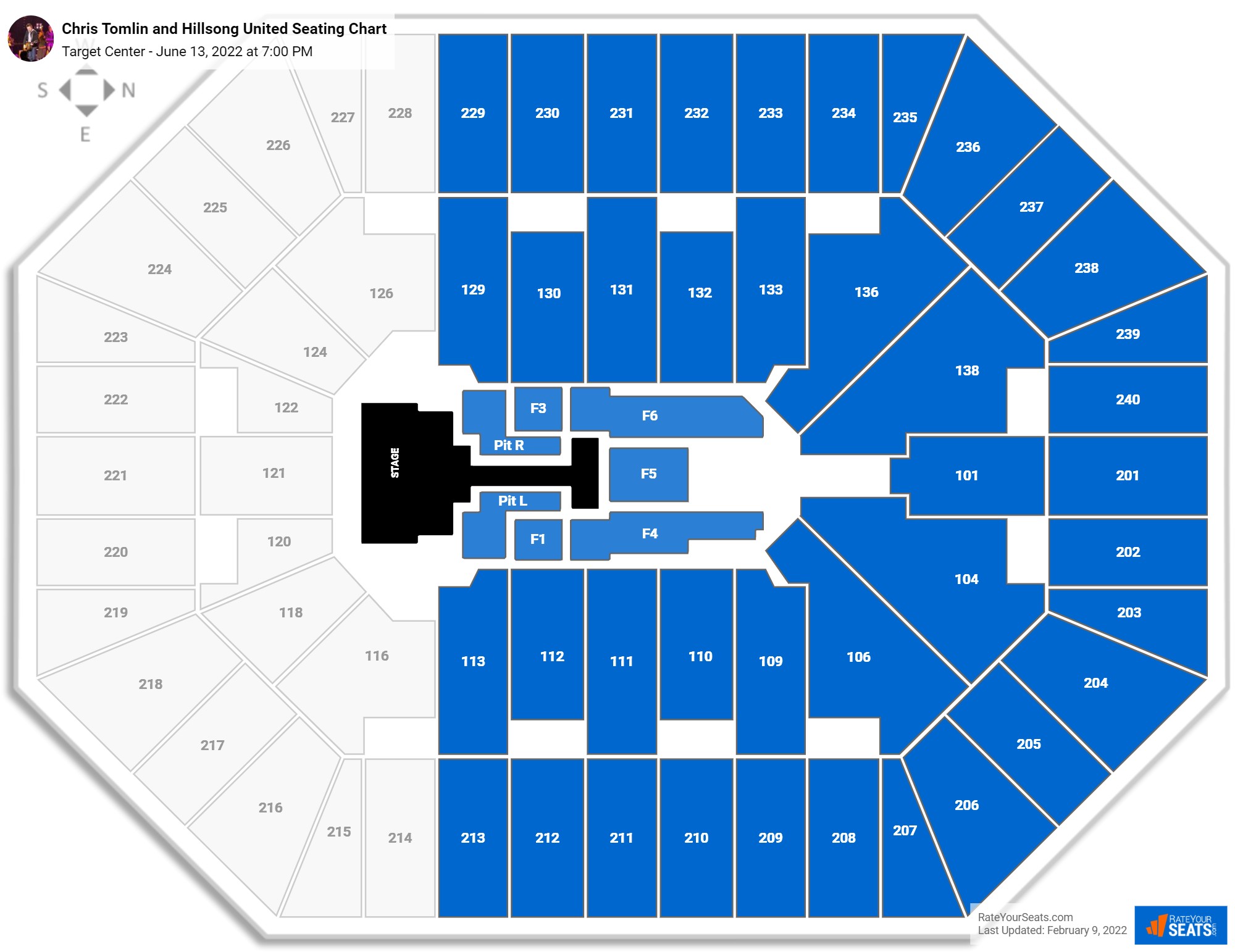 Chris Tomlin and Hillsong United seating chart Target Center