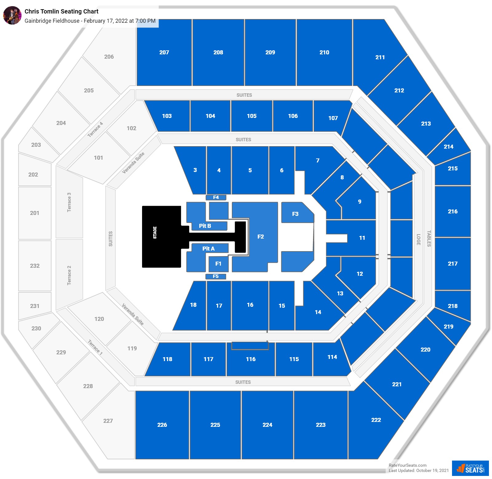 Chris Tomlin and Hillsong United seating chart Gainbridge Fieldhouse