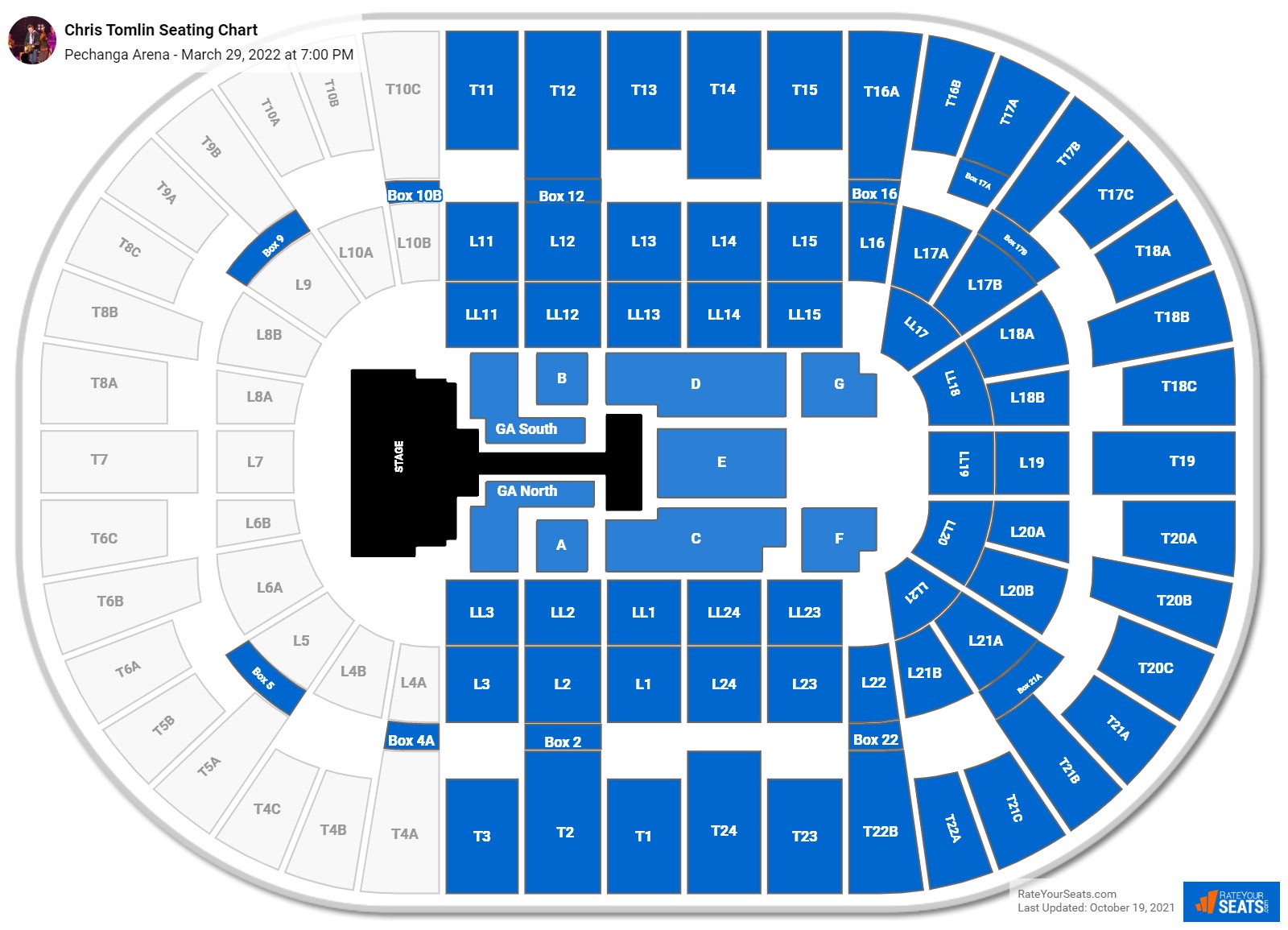Chris Tomlin and Hillsong United seating chart Pechanga Arena