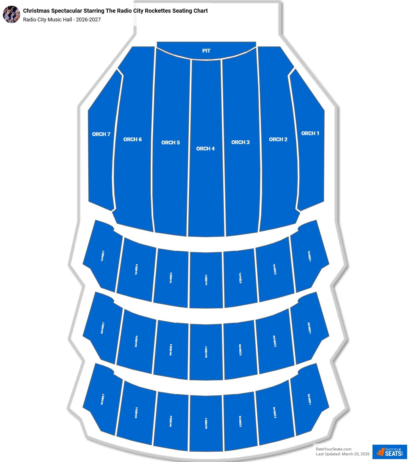 Christmas Spectacular Starring The Radio City Rockettes seating chart Radio City Music Hall