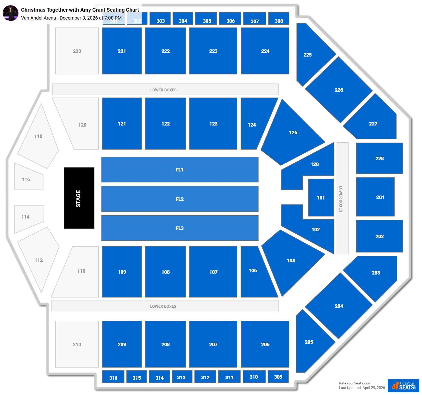 Christmas Together with Amy Grant Seating Chart at Van Andel Arena
