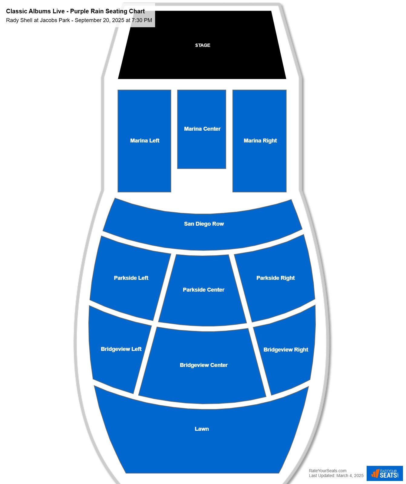 Classic Albums Live - Purple Rain seating chart Rady Shell at Jacobs Park
