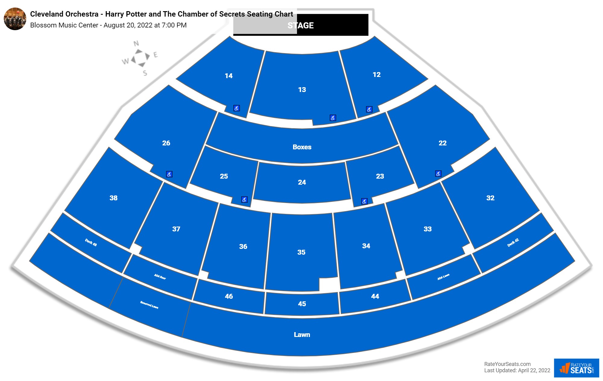 Cleveland Orchestra - Harry Potter and The Chamber of Secrets seating chart Blossom Music Center