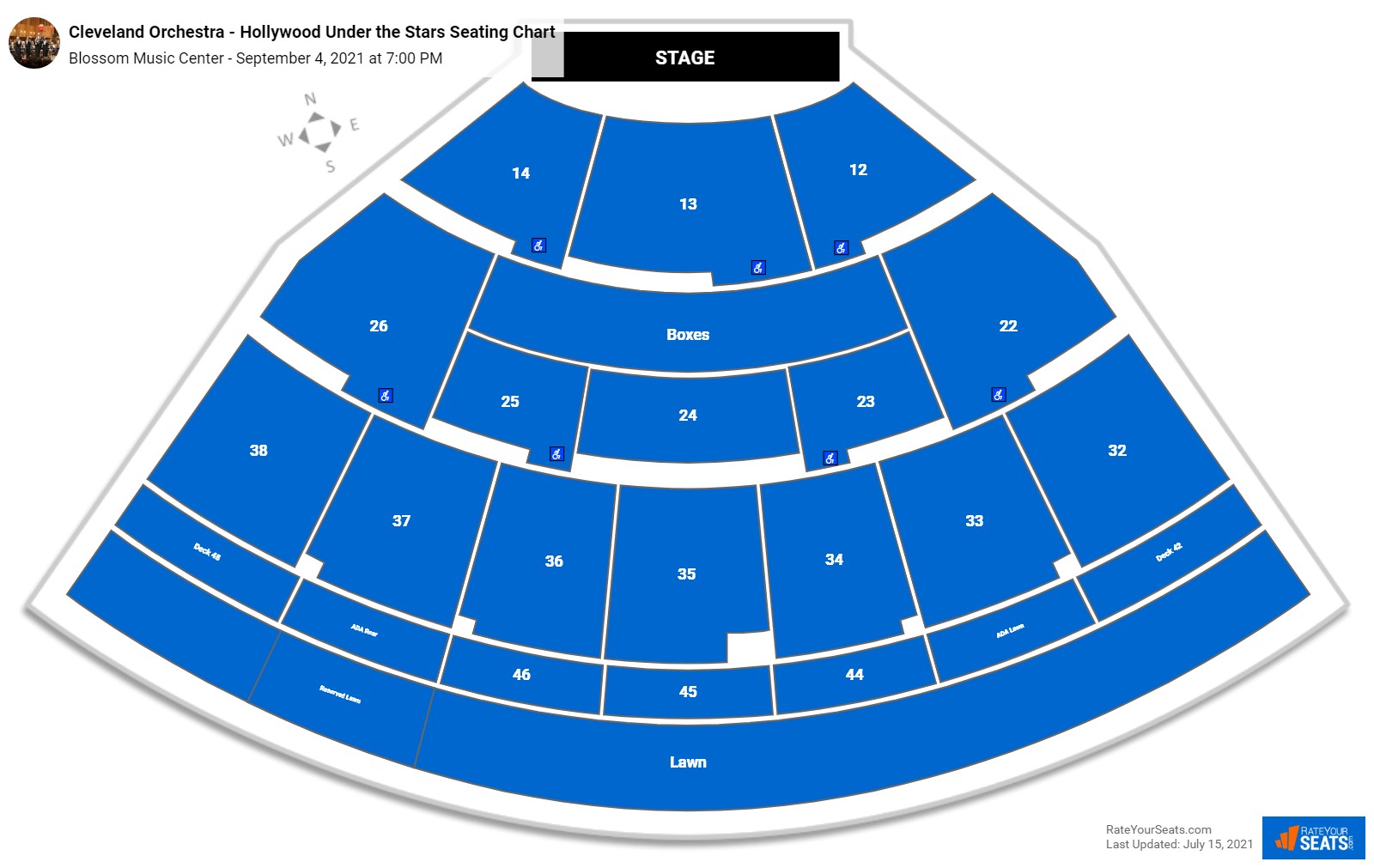Cleveland Orchestra - Hollywood Under the Stars seating chart Blossom Music Center