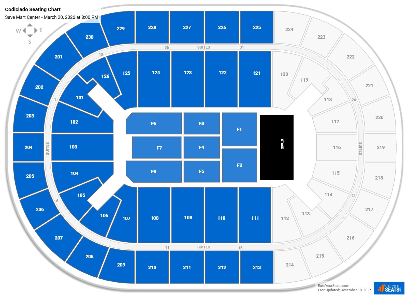 Codiciado seating chart Save Mart Center
