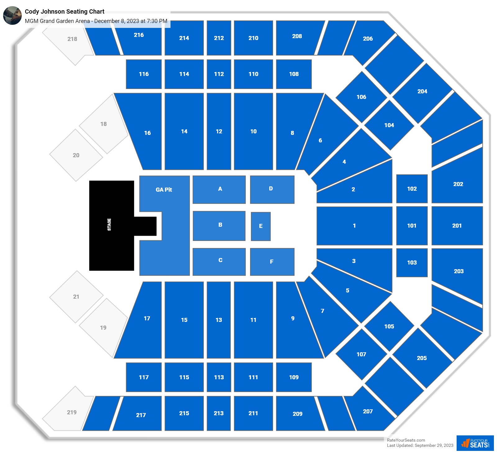 MGM Grand Garden Arena Seating Chart