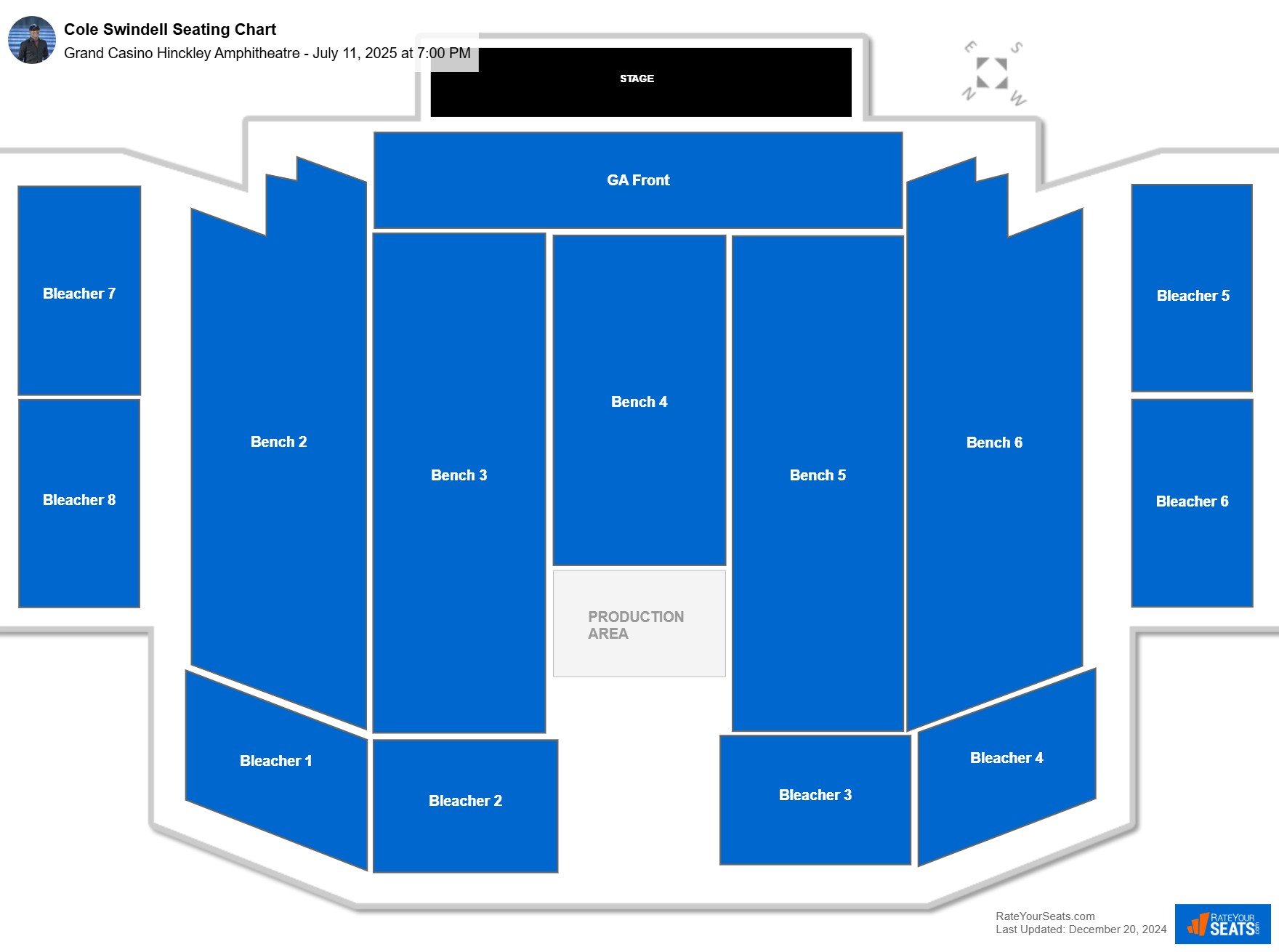 Cole Swindell seating chart Grand Casino Hinckley Amphitheatre