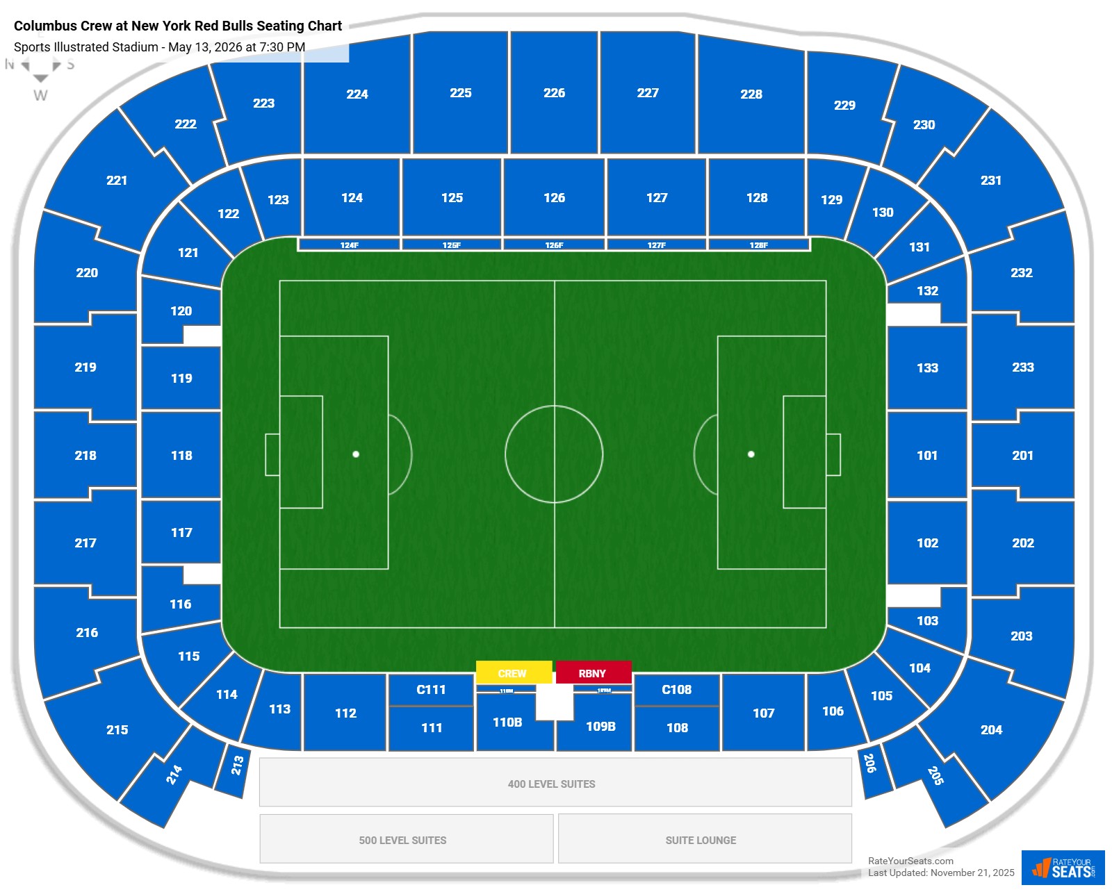 Columbus Crew at New York Red Bulls seating chart Sports Illustrated Stadium 