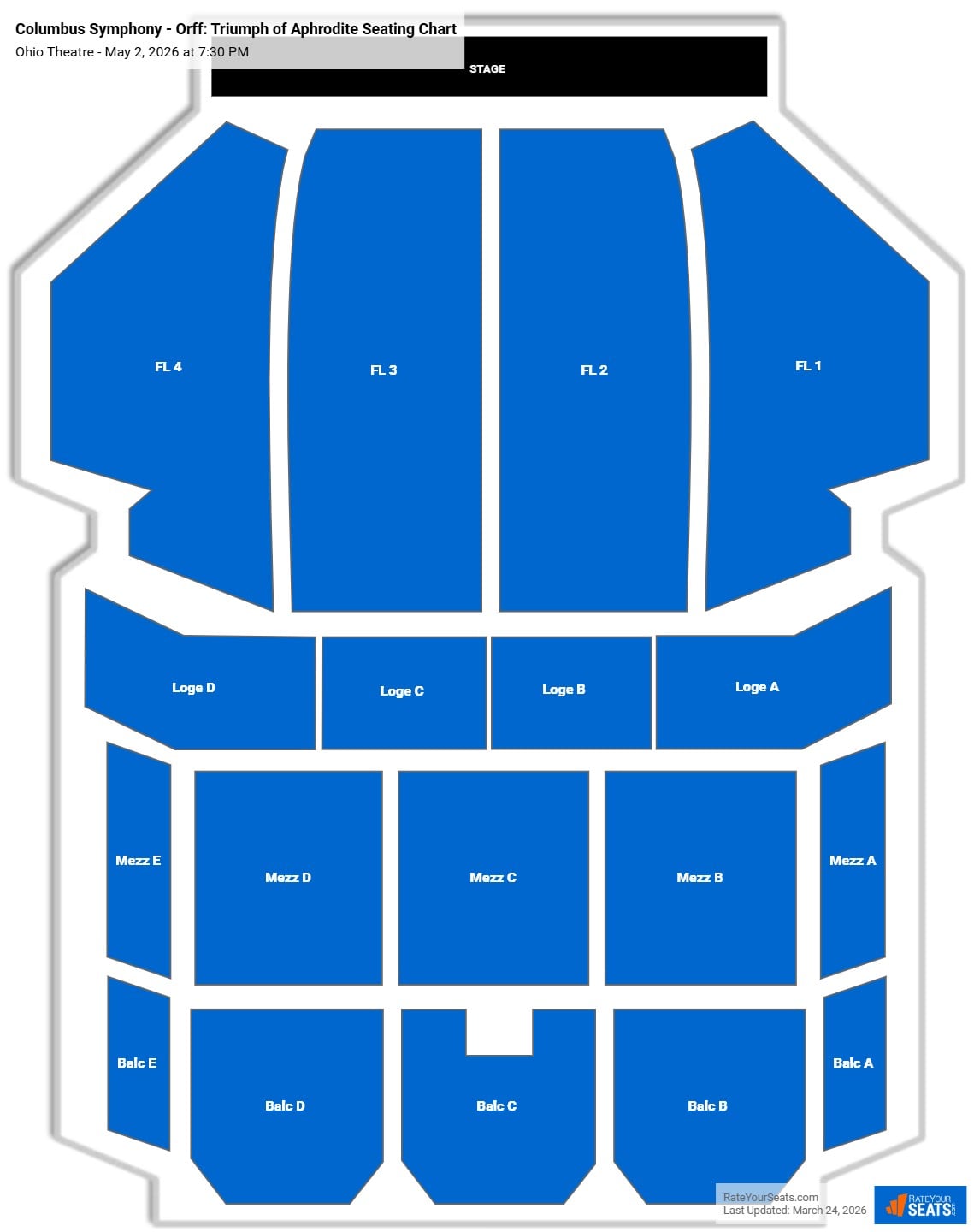 Columbus Symphony - Orff: Triumph of Aphrodite seating chart Ohio Theatre