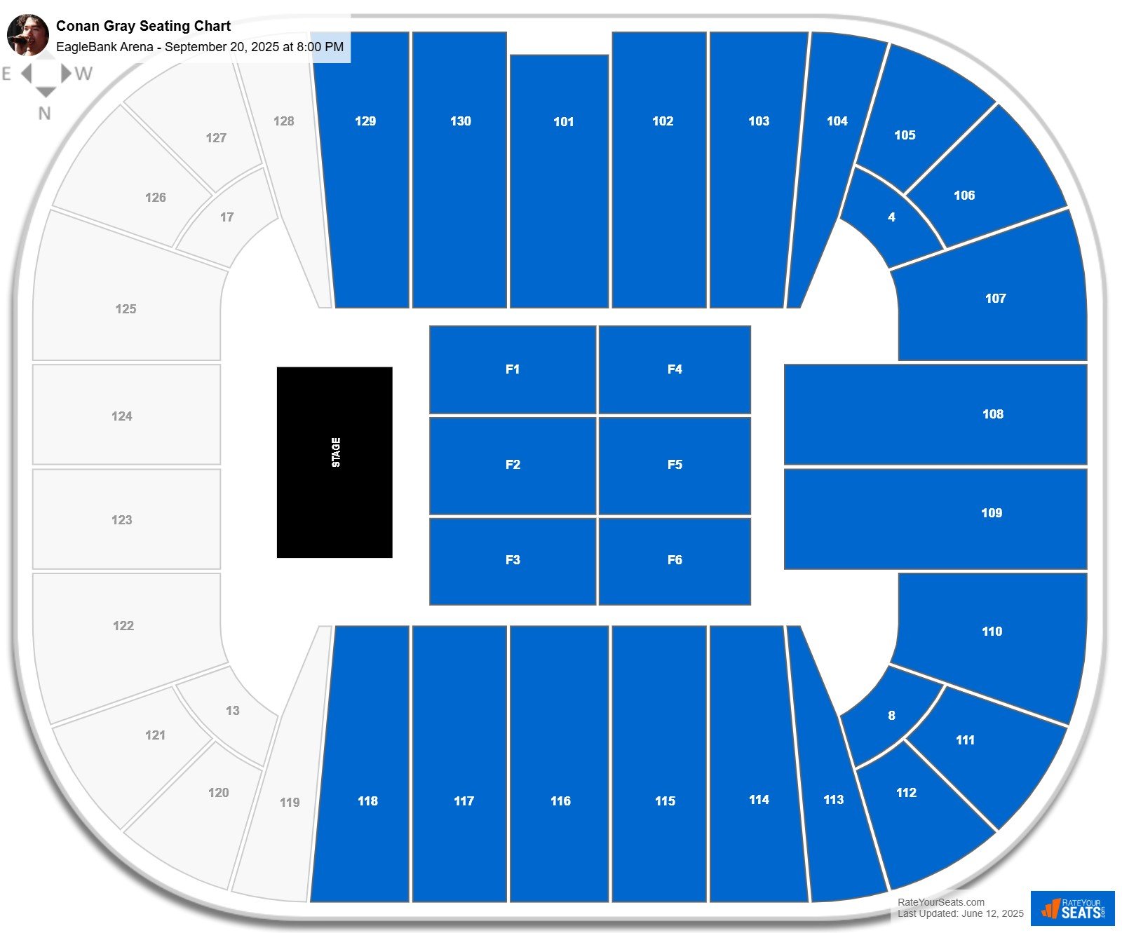 Conan Gray seating chart EagleBank Arena