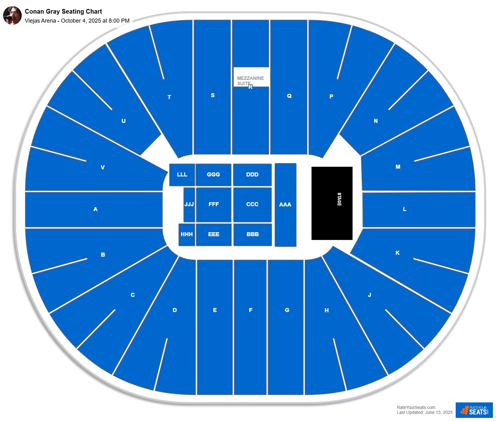 Conan Gray seating chart Viejas Arena