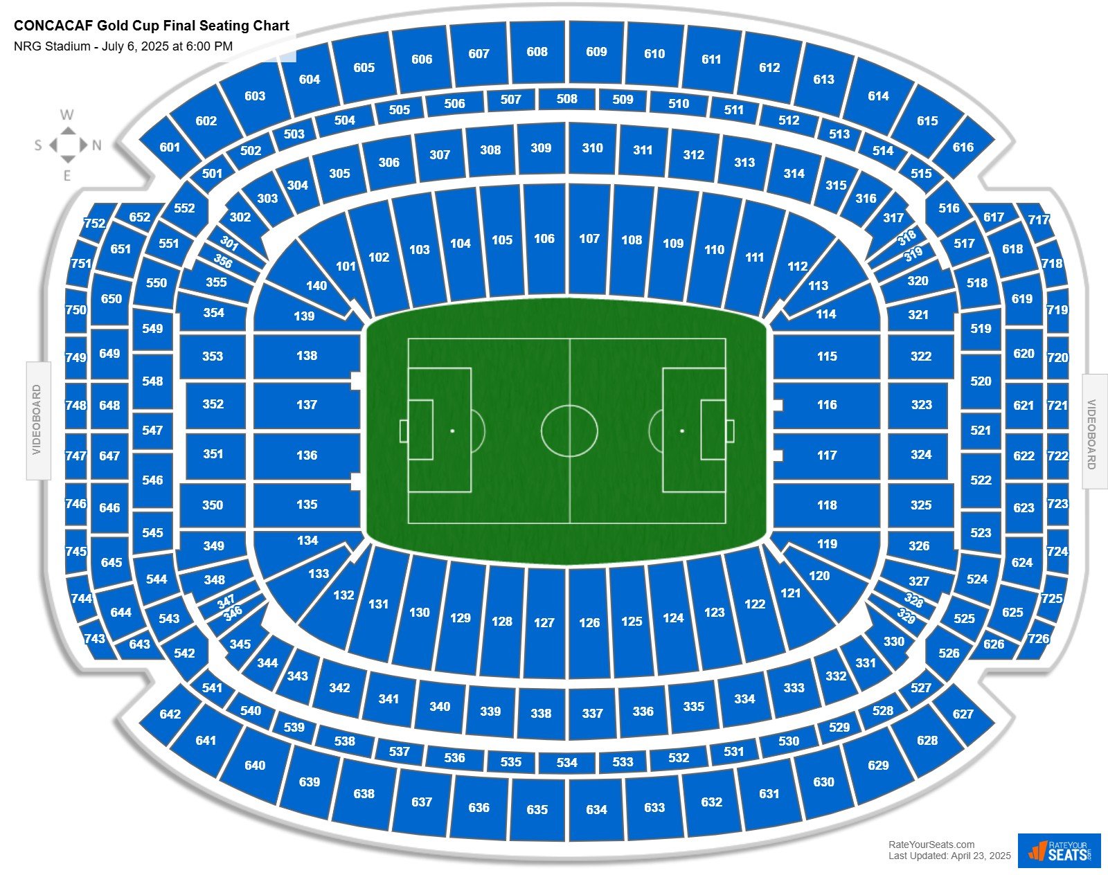 CONCACAF Gold Cup Final seating chart NRG Stadium