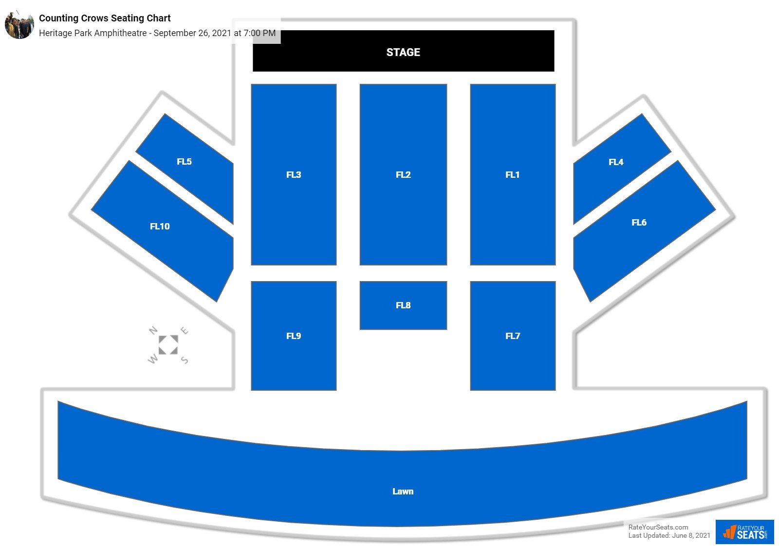 Counting Crows seating chart Heritage Park Amphitheatre