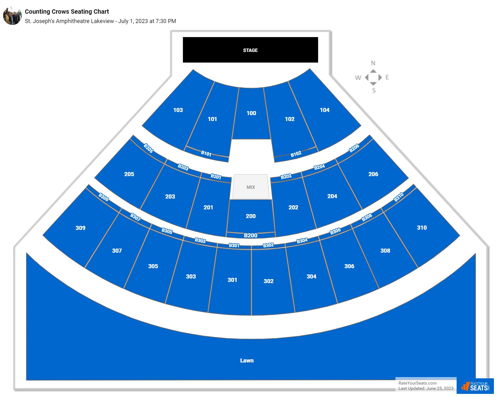 Counting Crows seating chart St. Joseph