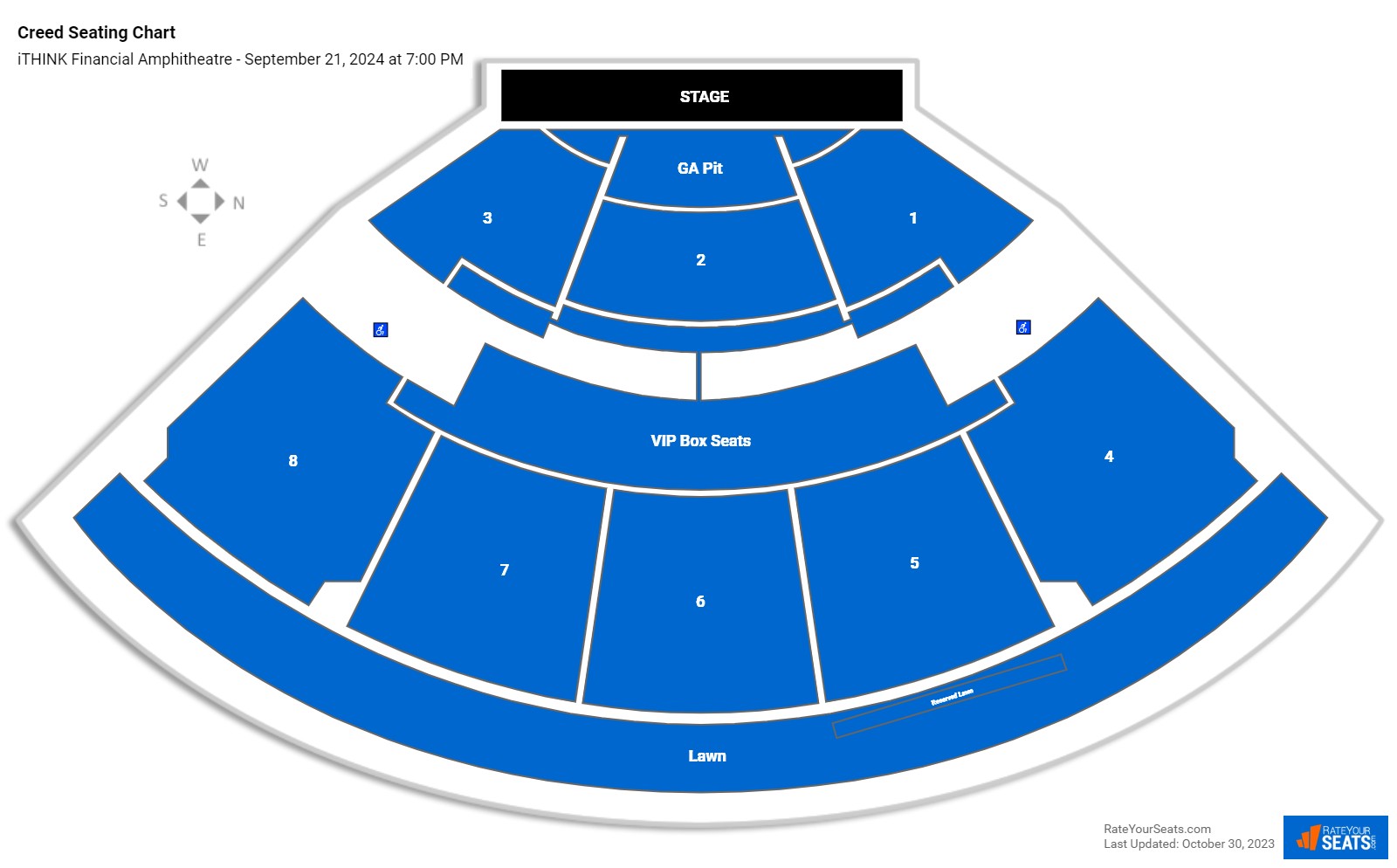 Creed seating chart iTHINK Financial Amphitheatre