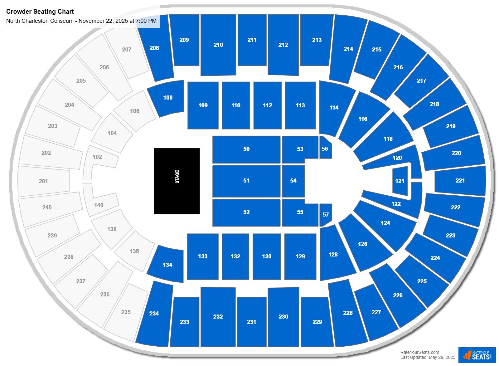 Crowder seating chart North Charleston Coliseum