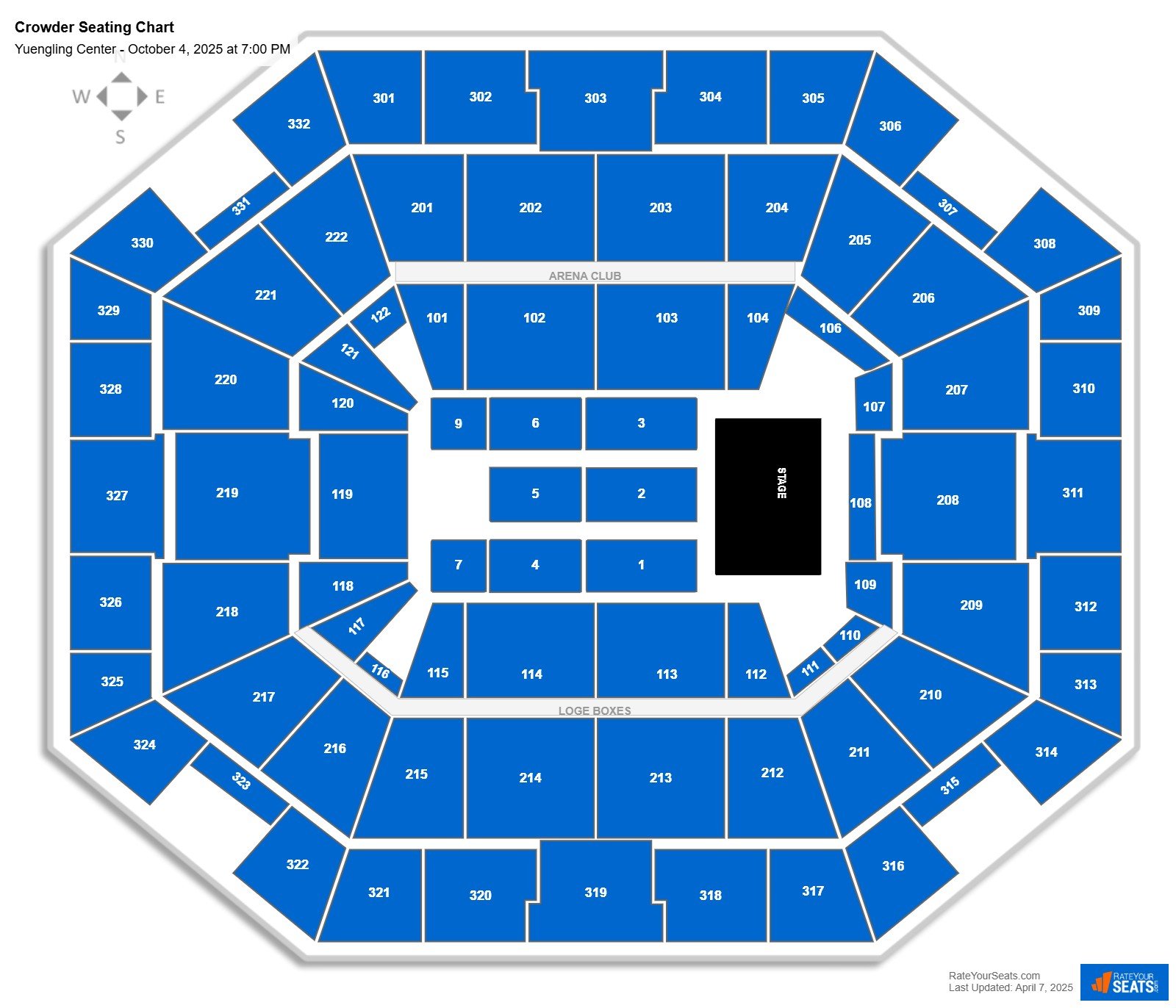 Crowder seating chart Yuengling Center