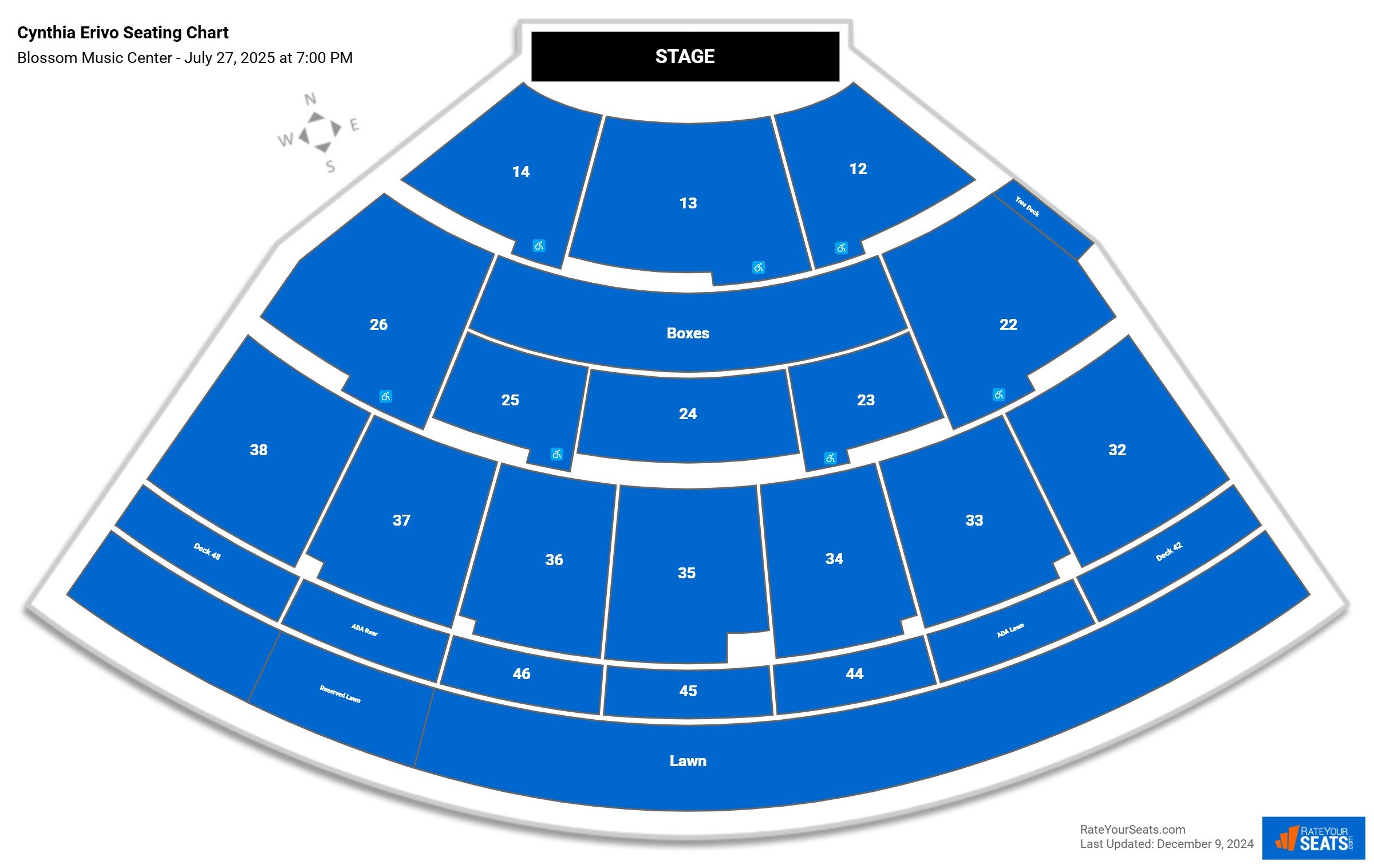 Cleveland Symphony Orchestra - An Evening with Cynthia Erivo seating chart Blossom Music Center