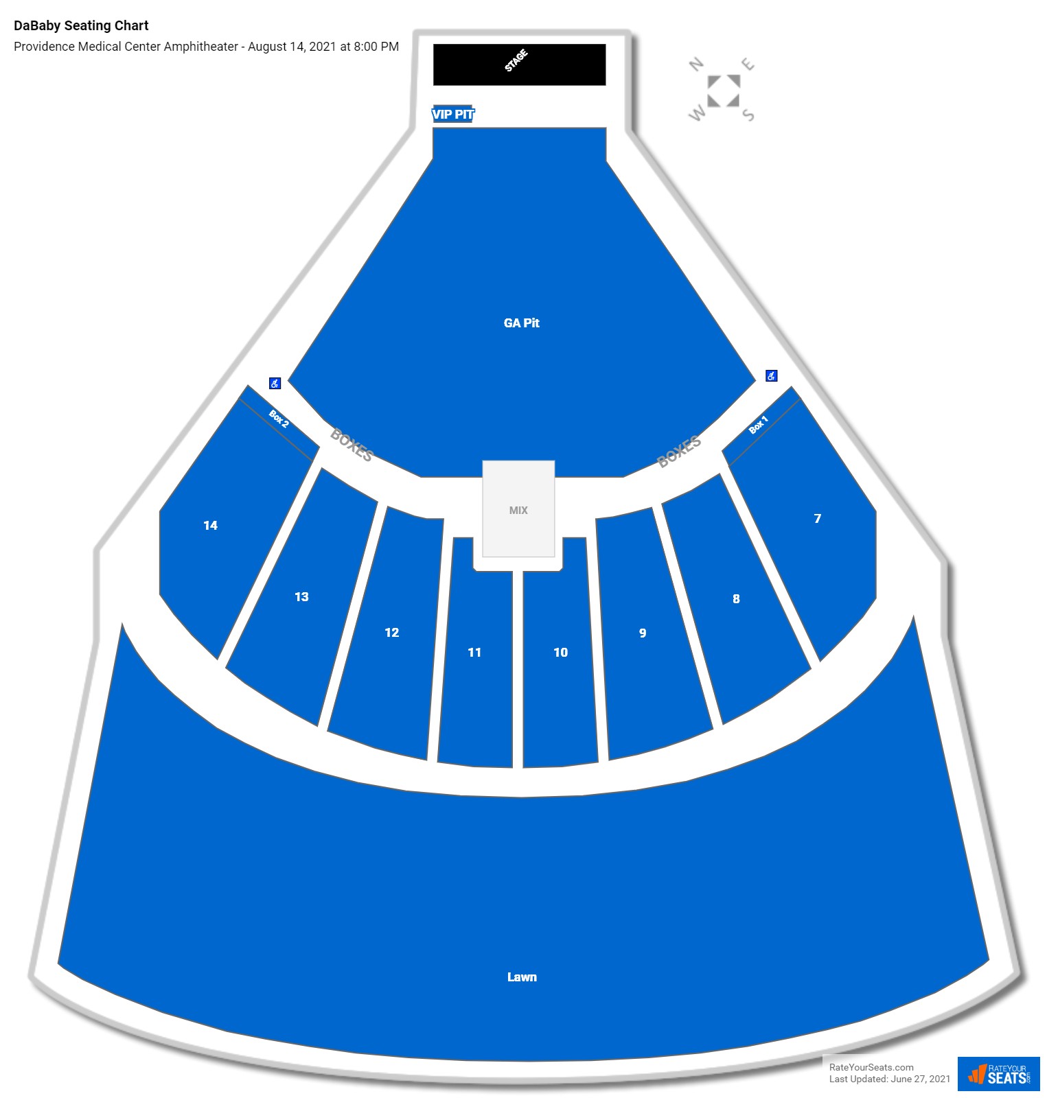 DaBaby seating chart Providence Medical Center Amphitheater
