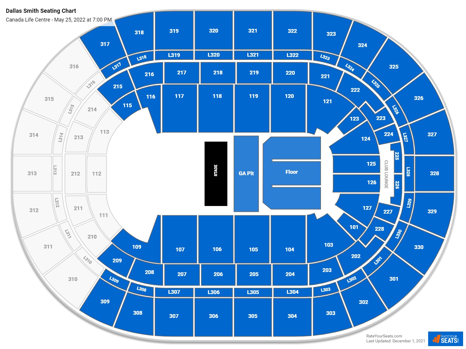 Dallas Smith seating chart Canada Life Centre
