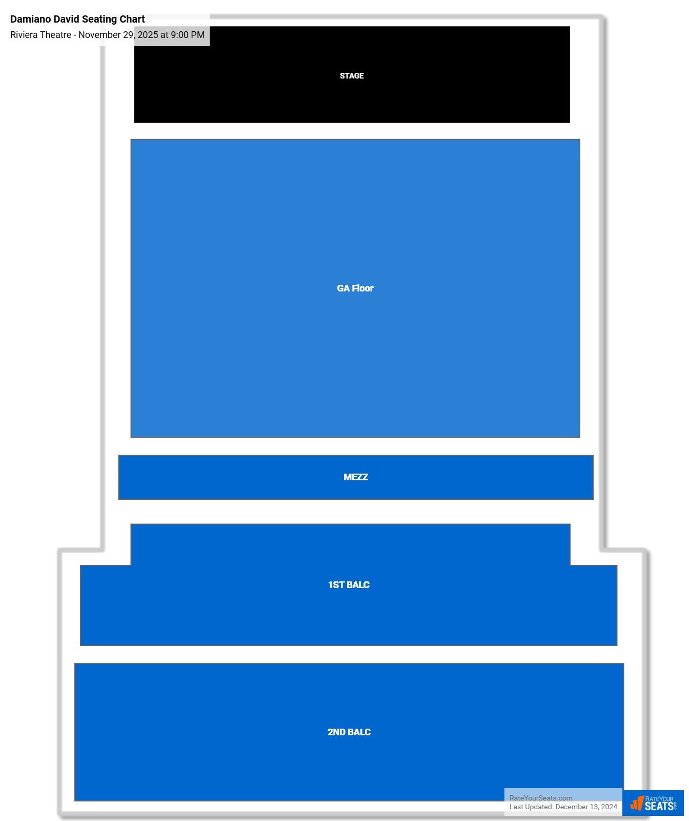 Damiano David seating chart Riviera Theatre
