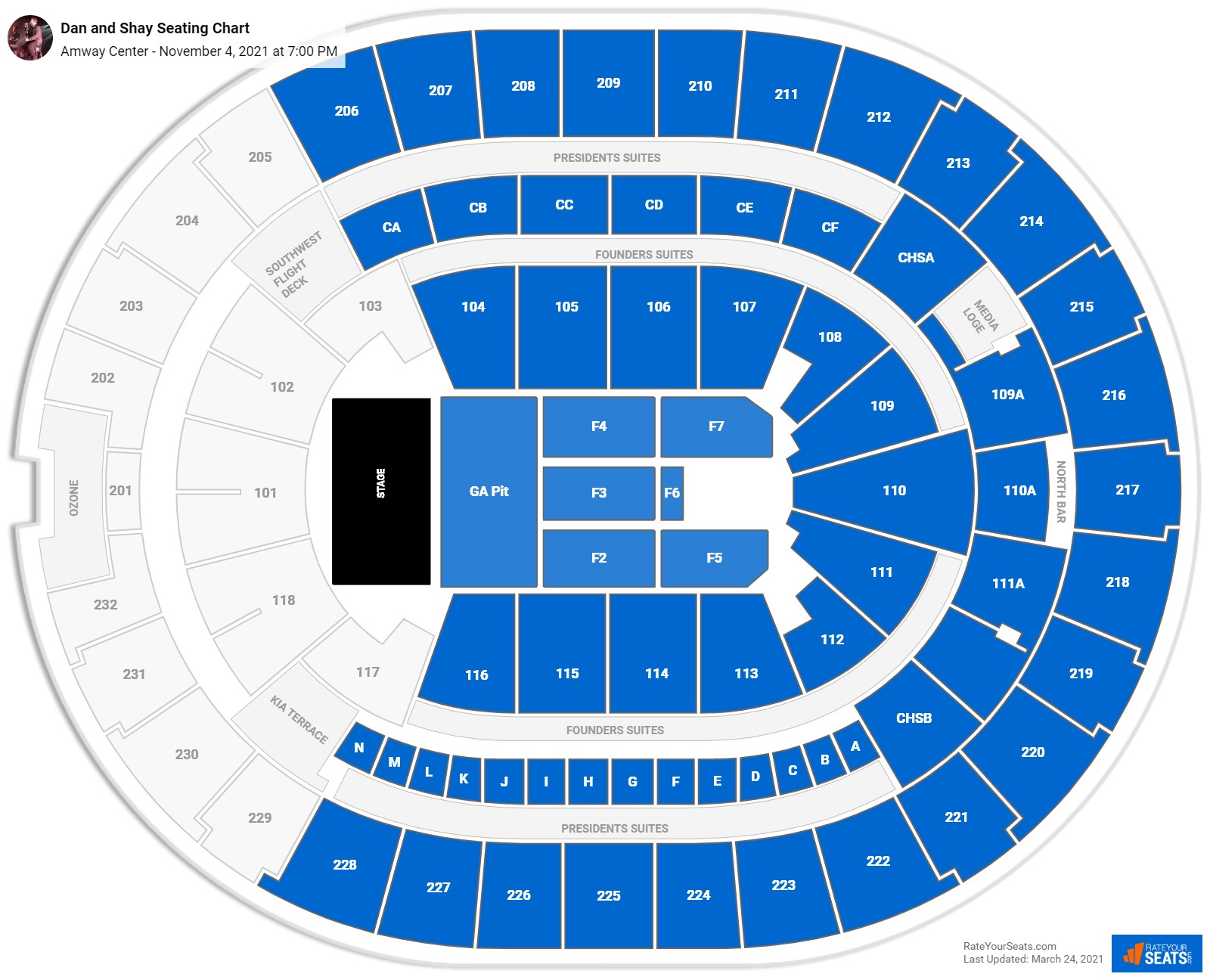 Amway Center Seating Charts for Concerts