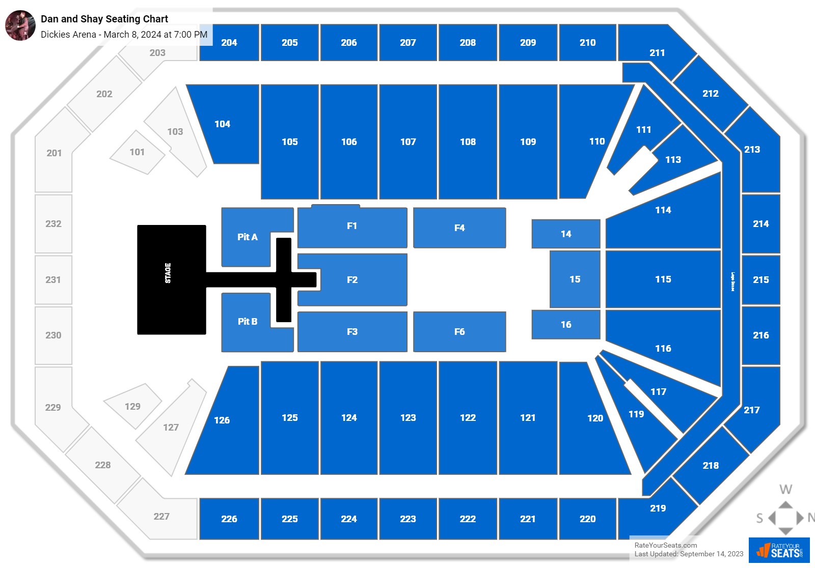 Dickies Arena Concert Seating Chart