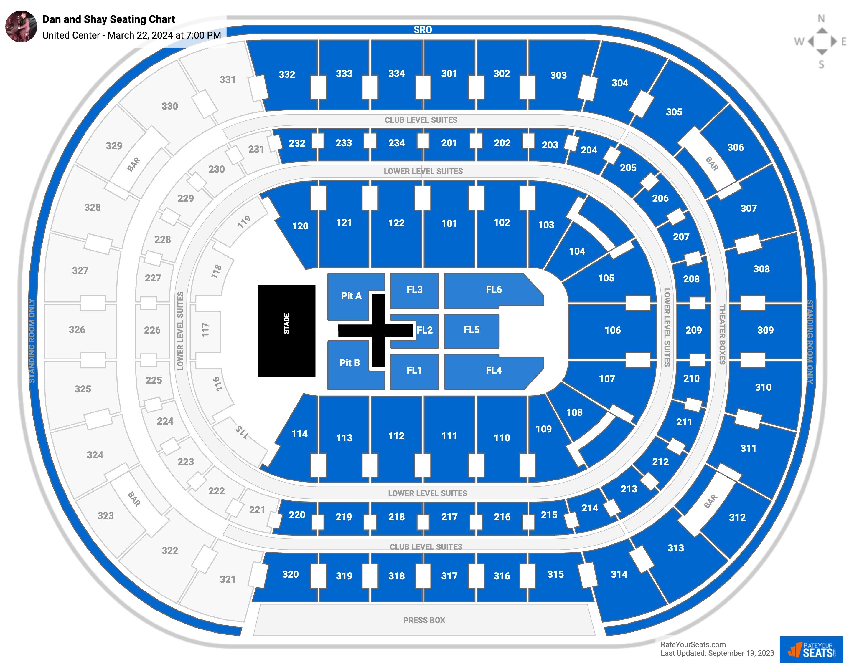 Dan and Shay seating chart United Center