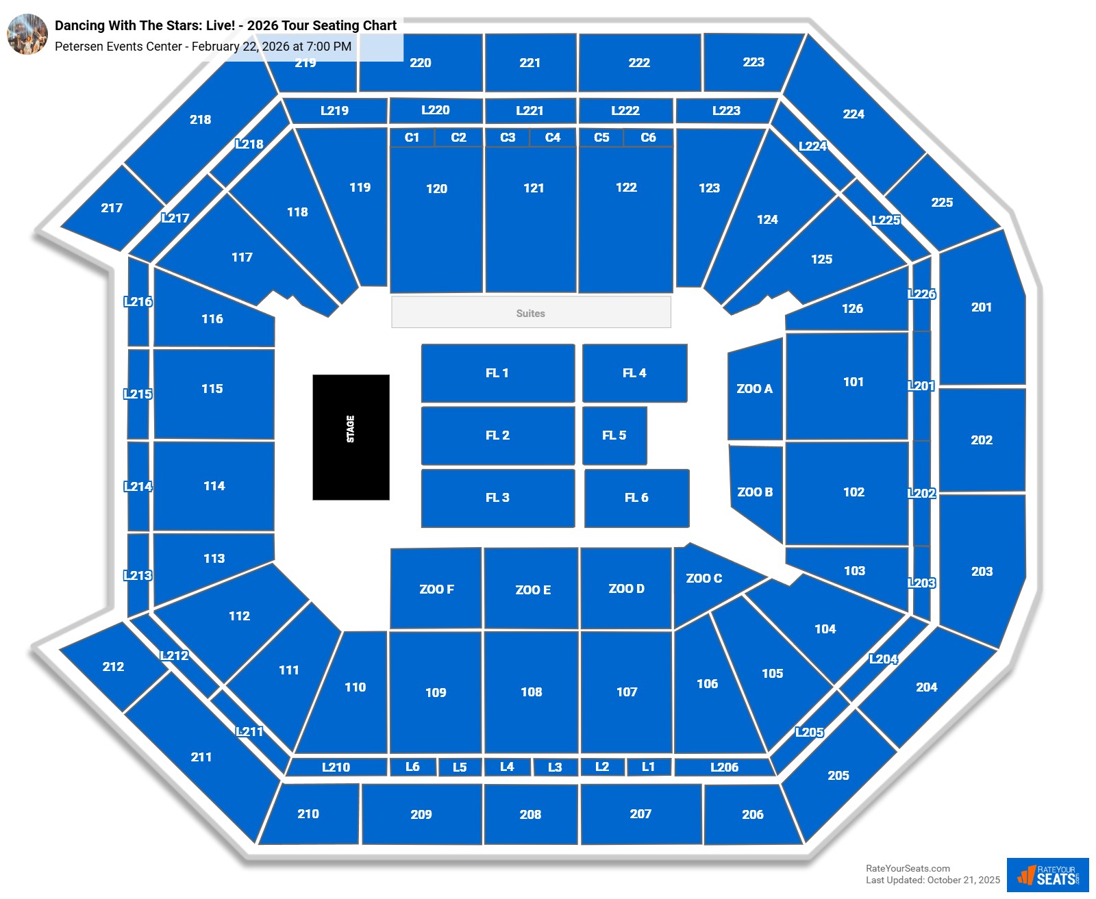 Dancing with the Stars - Live seating chart Petersen Events Center