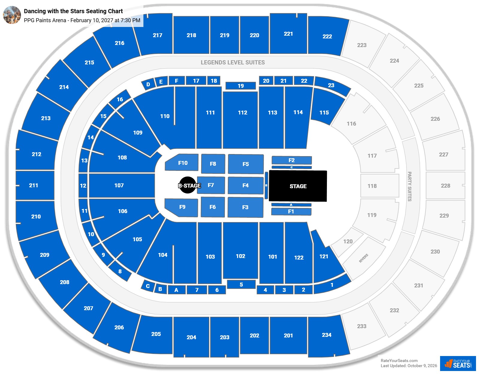 Dancing with the Stars Seating Chart at PPG Paints Arena