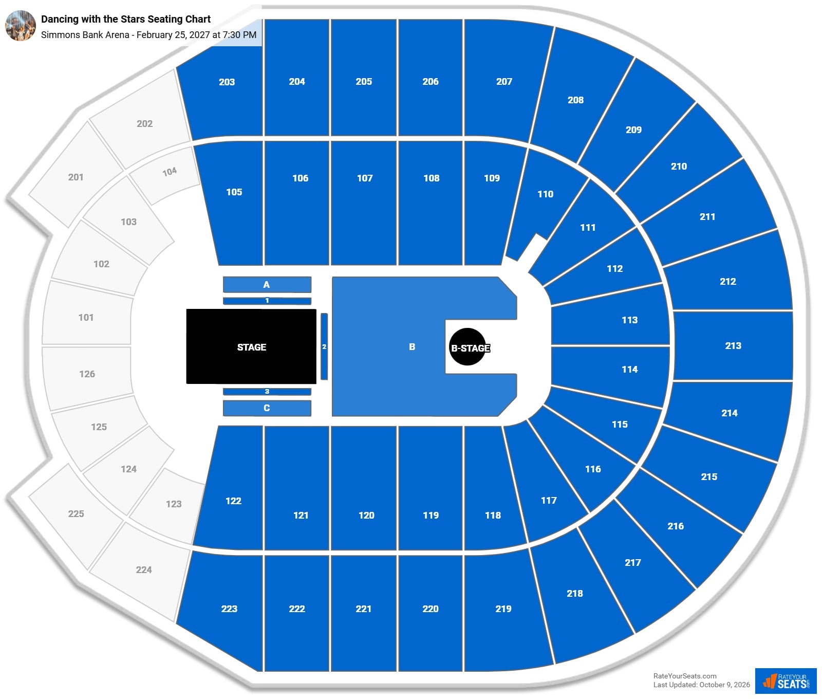 Dancing with the Stars Seating Chart at Simmons Bank Arena
