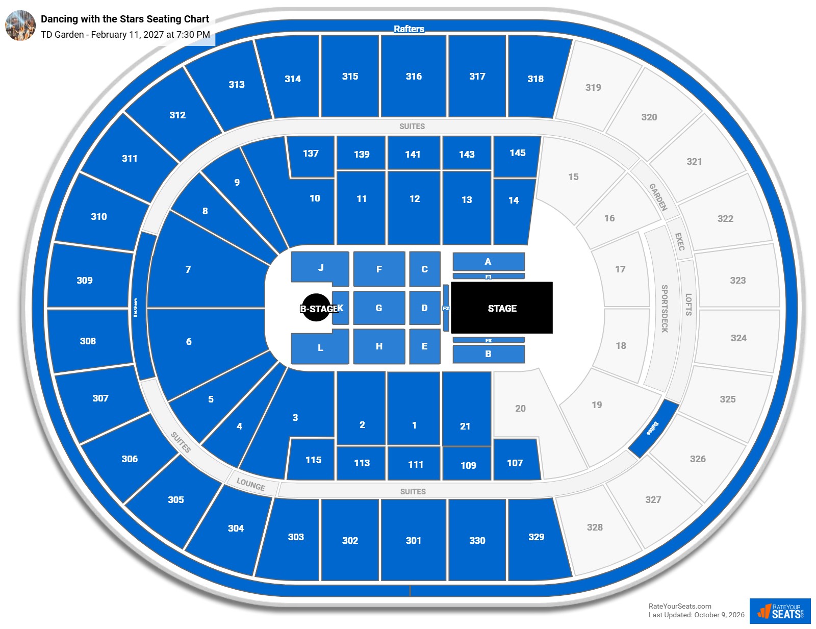 Dancing with the Stars Seating Chart at TD Garden