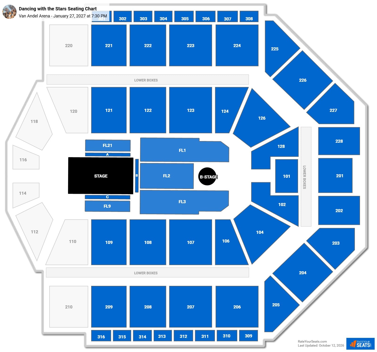 Dancing with the Stars Seating Chart at Van Andel Arena