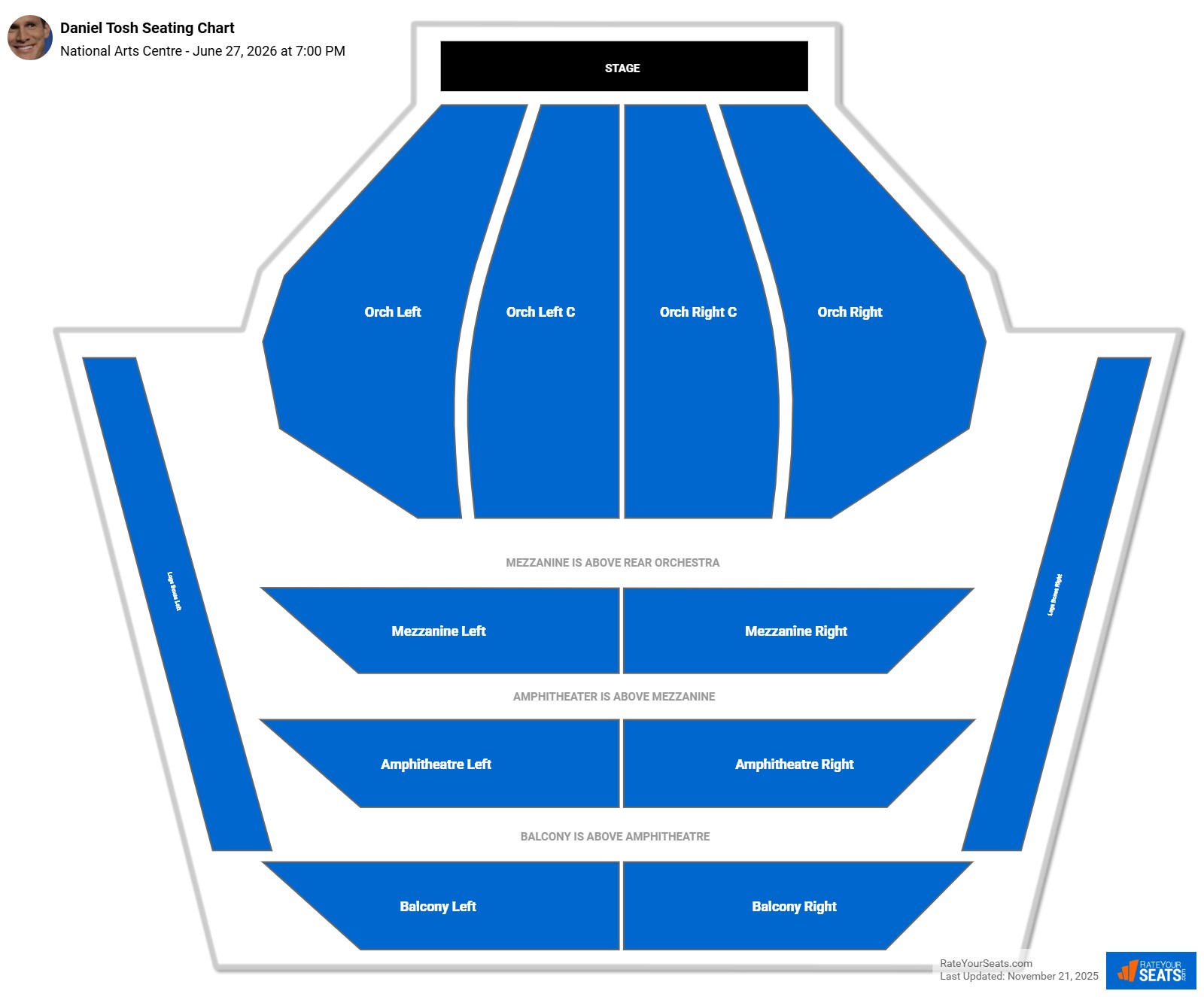 Daniel Tosh seating chart National Arts Centre