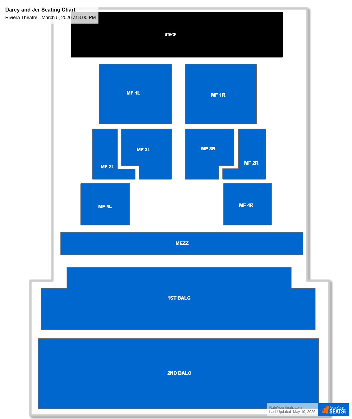 Darcy and Jer seating chart Riviera Theatre